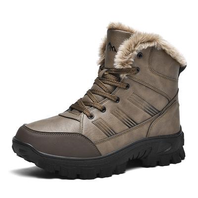 China China manufacturer round over the ankle velvet scrambled boots snowshoing mens winter black anti-slip plush mens warm boots casual shoes size 48 for sale