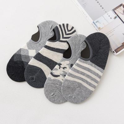 China Caramella 2021 new men's ankle boat socks noshow invisible neckline shorts anti-skid bangs 4pairs for sale