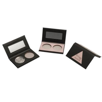 China 2empty Waterproof Eco-Friendly Recyclable Cosmetic Magnetic Eyeshadow Pans Empty Cardboard Palette for sale