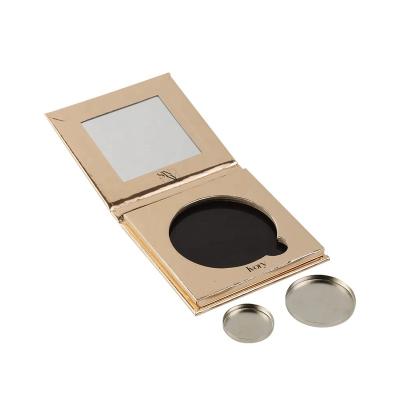 China Waterproof Private Label Gold Makeup Set 26mm Empty Magnetic Single Pan Mini Cosmetic Eyeshadow Palette for sale