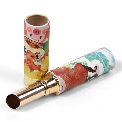 China Eco Friendly Recycled Materials Custom Printed Paper Cosmetic Makeup Cardboard Slim Lipstick Tube Container for sale