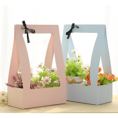 China Handmade Contracted Design Flower Gift Box With Handle Wholesale for sale