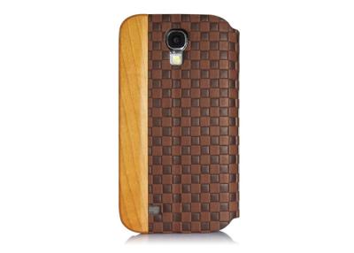 China Waterproof Phone Protective Shell Samsung Galaxy S4 Folio Case with Cherry Wood And Leather for sale