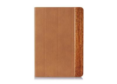 China Classic Style Wood iPad Air Leather Folio Case , Apple iPad Flip Protective Cases for sale