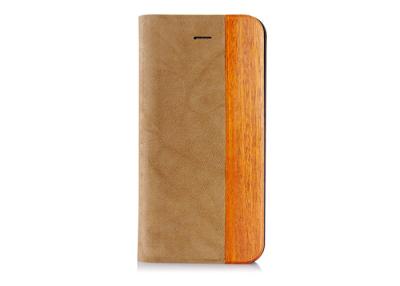 China Luxury Apple iPhone 5 / 5s iPhone Leather Folio Case With Real Wood for sale