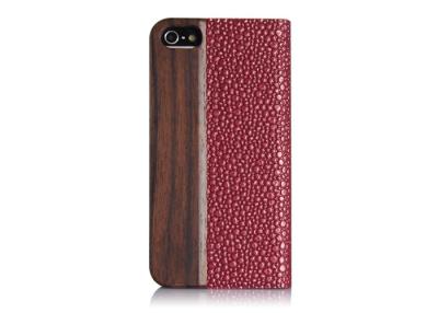 China Red / White / Green Handcraft Wood Iphone 5S Folio Case , Mobile Phone Protection Cases for sale