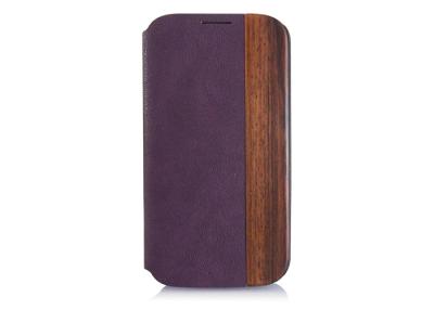 China Unique Black Wooden Samsung Galaxy S4 Folio Case , Leather Flip Cell Phone Cases For Galaxy S4 for sale