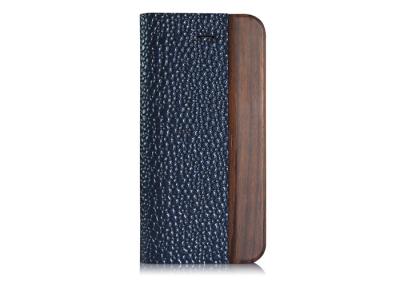 China Luxury Wooden iPhone 4 Cover Book Style Leather and Wood Flip Phone Case Waterproof for sale