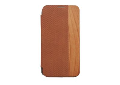 China Personalized Wood And Leather Cell Phone Samsung Galaxy S5 Wallet Case Waterproof for sale