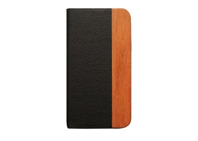 China Black Leather and Wooden Samsung Galaxy S5 Leather Case For Boys Tablet Protective Covers for sale