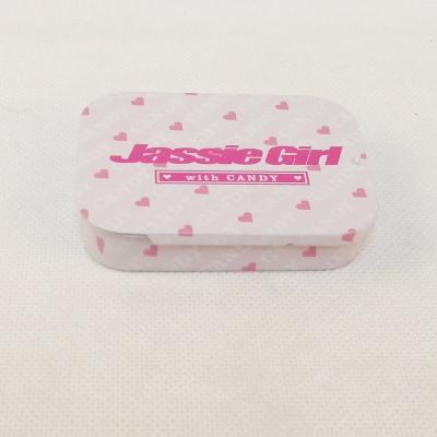 China Candy Packaging Tin Candy Packaging Empty Pink Mini Tin With Slide Lid for sale