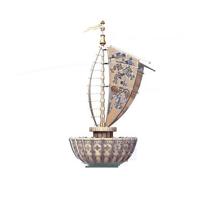 China Durable 2021 Top Selling Famous Abstract Stainless Steel Boat Sculpture For Outdoor Decoration for sale