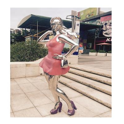 China Fashion Durable Modern Life Size Lady Statue Stainless Steel Abstract Art Female Girl Sculpture For Sale for sale