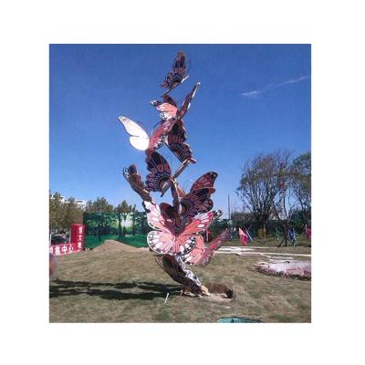 China Durable Modern Attractive Landscape Stainless Steel Butterfly Decorative Flying Sculpture For Sale for sale