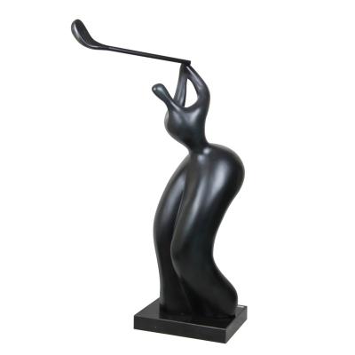 China Durable Modern Garden Golf Player Life Size Bronze Female Sculpture For Sale for sale