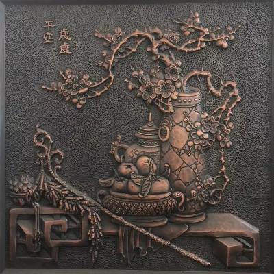 China Durable Modern Luxury Custom Design Copper Metal Wall Art Relief Sculpture For Home Or Hotel Decoration for sale