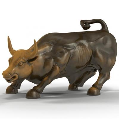 China Durable Classic Handmade Life Size Bronze Metal Bull Wall Street Custom Animal Sculpture Statue For City Decor for sale