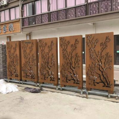 China Abstract modern latest design durable corten steel tree sculpture metal screen sculpture for city decoration for sale