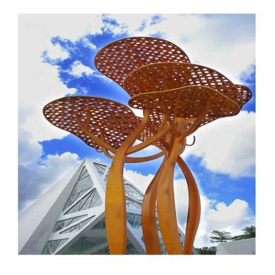 China Large l natural large modern durable metal corten steel tree sculpture for outdoor decor for sale