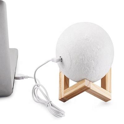 China Living Room 3D Printing Moon Light Color 3D Night Light Rechargeable Remote Control Lamp for sale