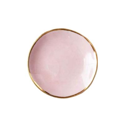 China Handmade Wedding Ring Dish Ceramic Elegant Elegant Ceramic Jewelry Holder for sale