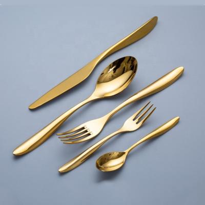 China 18/10 Stainless Steel Gold Sustainable Luxury Wholesale Flatware Sets Modern Gold Flatware Set To Wedding Hotel Gold Flatware Sets for sale