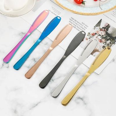 China Large Quality Stainless Steel Butter Knife Set Kitchen Cheese Bread Knife Metal Home Restaurant Utensil Kitchen Tool Cutlery Cutlery for sale