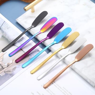 China Custom Made Laser Logo Stainless Steel Cheese Knife Set Home Kitchen Restaurant Metal Butter Knife Silverware Flatware Cutlery Set for sale