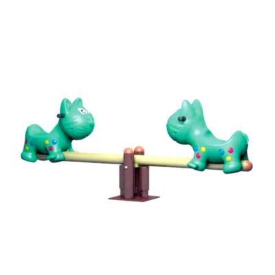 China 2-8years high quality outdoor games adult seesaw for playground plastic seat kids metal cartoon style animal seesaw for sale