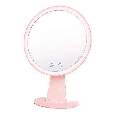 China HOT SALE USB 360 DEGREE ROTATION LED MAKEUP MIRROR RECHARGEABLE TRAVEL MIRROR lit WITH MUSIC PLAY. for sale