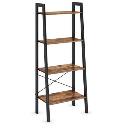 China (Size)Adjustable Industrial Ladder 4 Layer Freestanding Shelf and Storage Shelf Display Factory with Metal Frame for sale