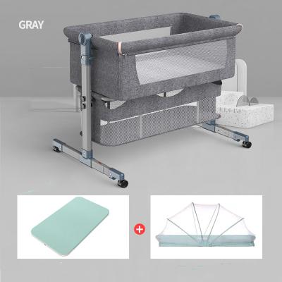 China Traditional High Quality Folding Baby Bedside Baby Bedside Swing Crib Portable Crib Cot Bed Solid Wood for sale