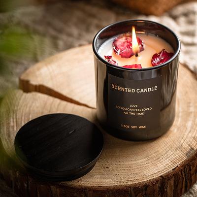 China Amazon Selling 100% Hot Wax Coffee Soy Birthdays Scented Candle Rose Scented Candles Candle for sale