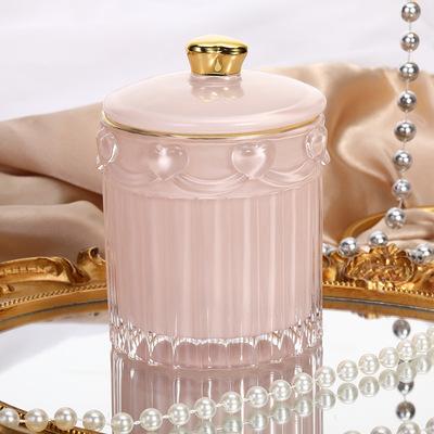 China Wholesale Luxury Empty Home Decoration Candle Custom Logo Candle Glass Jar Large With Lid for sale