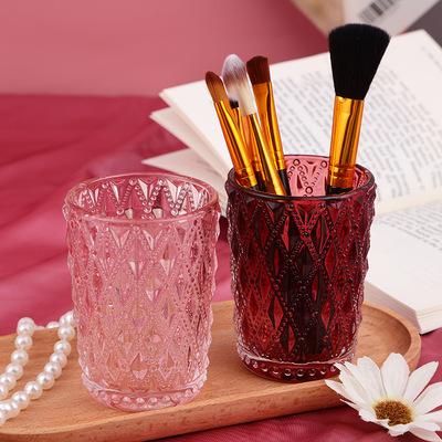 China Wholesale Multicolor Heat Resistant Empty Glass Home Decoration Candle Jar Ship Container for sale