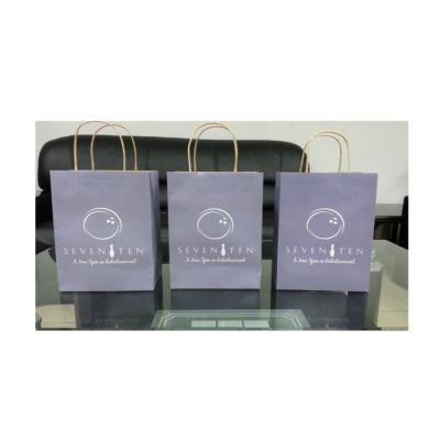 China Single White Recyclable Offset Printing Kraft Paper Bag for sale