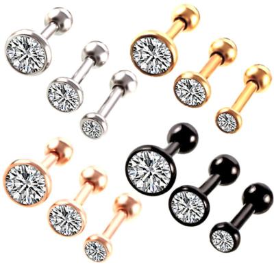 China Stainless Steel Fancy CZ Stud Ladies Earring Set Wholesale for sale