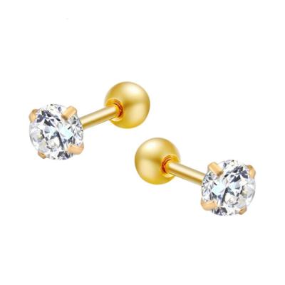 China Hot Sale Stainless Steel Funky Zircon 5AAAAA Stud Earrings Tragus Earrings For Women Girls for sale