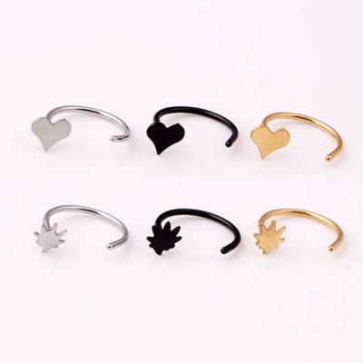 China Stainless Steel Unique Nose Jewelry Heart Shape Nose Piercing Stud Beautiful for sale