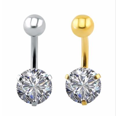 China Stainless Steel Gems Surgical Steel Zircon Around Steel Star Square Heart Belly Button Belly Ring for sale