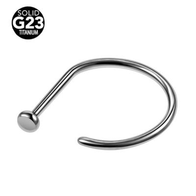 China FASHIONABLE Body Jewelry G23 Titanium Piercing Nostril D Shape Nose Circle Ring for sale