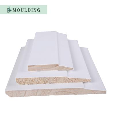 China Modern white primed finger jointed wood baseboard for sale