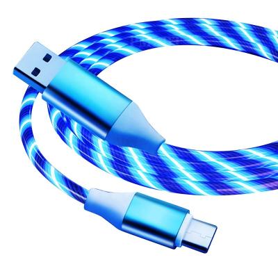 China Fashionalbe Micro USB to Type-C colorful LED light phone cable usb cable for sale