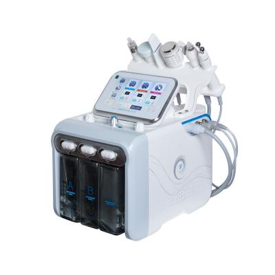 China beauty device 17 kg 430*380*380mm portable white hydrafacial machine with 6 handles for face cleaning and lifting for sale