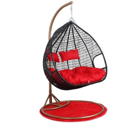 China High Quality Modern Metal Outdoor Double Seat Egg Chair Leisure Hanging Wicker Swing Chair for sale