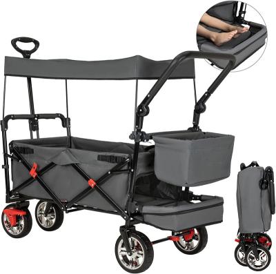 China Sand Beach Cart Hot sale folding utility wagon outdoor kids wagon with canopy camping foldable cart for sale