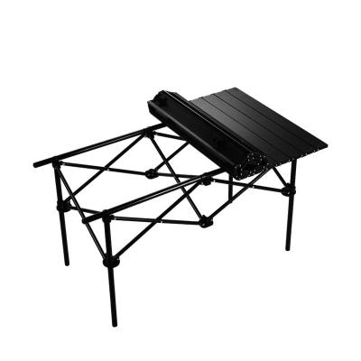 China Modern Wholesale Price Outdoor Camping Bbq Portable Folding Wooden Egg Roll Table Camping Picnic Foldable Table for sale