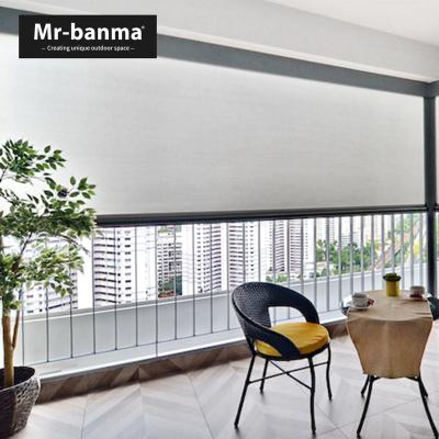 China UV Protection Plus Size Outdoor Zipper Track Smart PVC Roller Blinds With Balcony for sale