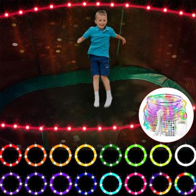 China RGB String Light 16 Colors Changing AA Battery USB Power Remote Control Led Trampoline Rim Decoration Lights For Outdoor Kids Play Trampoline for sale