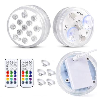 China Rechargeable Remote Control Battery Operated USB Underwater Place Under Water Submersible Pool RGB Led Color Changing Pool Light Bulb for sale